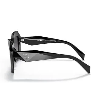 ?Prada PR 16WS 1AB5D1 Black Plastic Geometric Sunglasses Grey Gradient Lens Prada PR 16WS 1AB5D1 Black Plastic Geometric Sunglasses Grey  main image 4